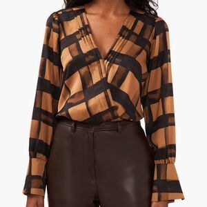 NWT Halogen Pleaded Pintuck Plaid Wrap